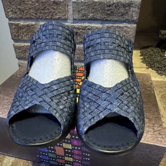 Bernie Mev Lauren Jeans Color Blue Wedge US 8 39 New In Box - Picture 9 of 12